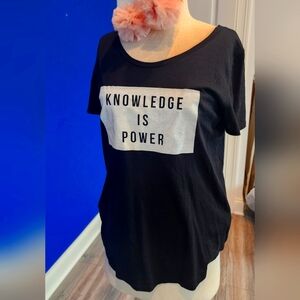 Knit Riot "Knowledge Is Power" Black T-Shirt